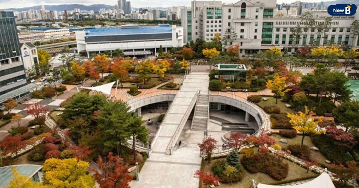 Toàn cảnh trường đại học Hanyang nhìn từ trên cao