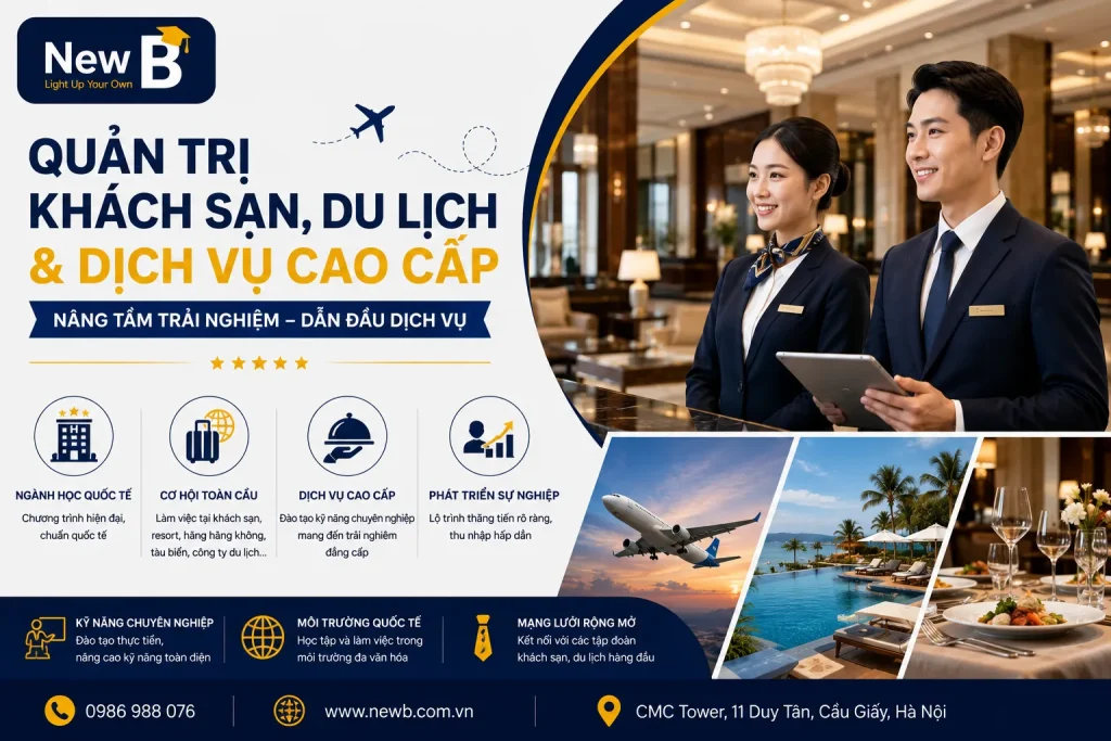 Ngành Khách sạn – Du lịch mở ra cơ hội nghề nghiệp trong môi trường quốc tế.