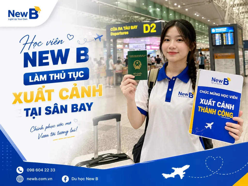 Học viên New B làm thủ tục xuất cảnh sang Nhật Bản du học