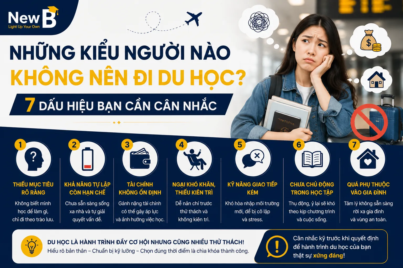 7 dấu hiệu cho thấy bạn nên cân nhắc kỹ trước khi quyết định du học.