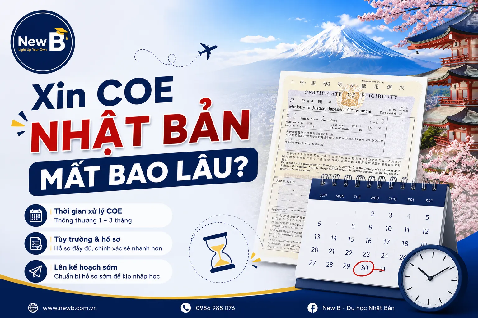 Xin COE Nhật Bản Mất Bao Lâu